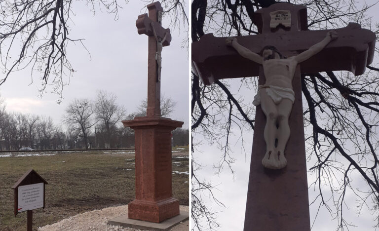 Keresztet újítottak fel Táton