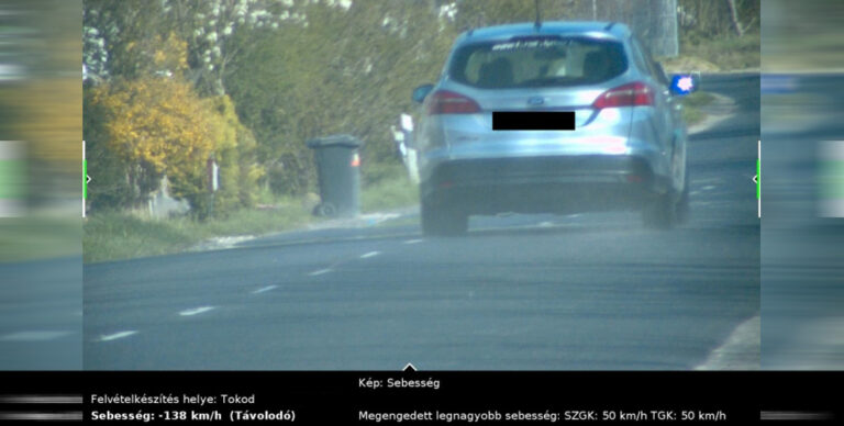 138 km/h sebességgel száguldott Tokod lakott területén
