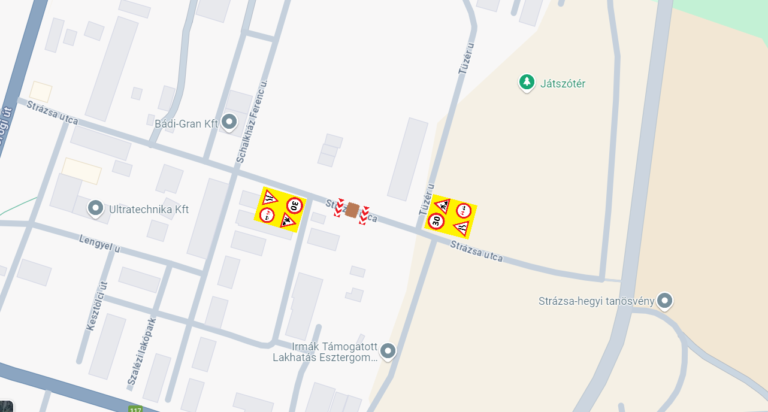 Október 15-ig lezárják az esztergom-kertvárosi Strázsa utca egy szakaszát