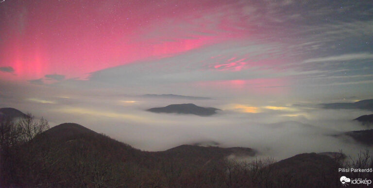 Bámulatos sarki fény ragyogta be a Dunakanyart
