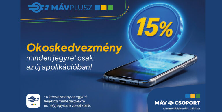 15% kedvezmény jön a MÁV-alkalmazásban