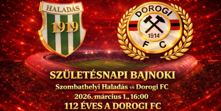 Születésnapi bajnoki: 112 éves a Dorogi FC
